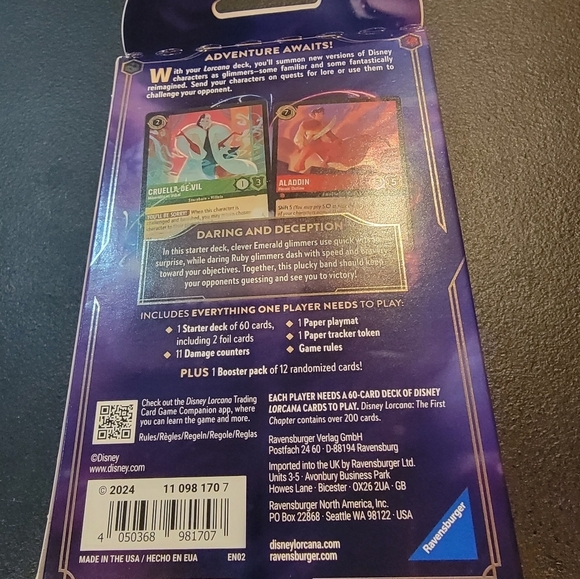 Disney Lorcana TCG The First Chapter Starter Deck Ruby Emerald With Booster Pack - Picture 3 of 9